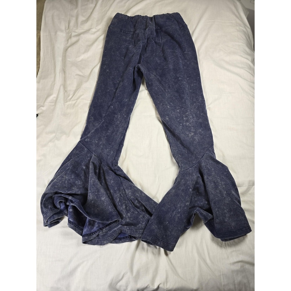 Earthbound Pants Womens XXL Blue Flare Sweatpants Bell Bottom Knit Lounge Casual - Picture 9 of 9